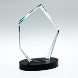 Clear Glass offset diamond plaque