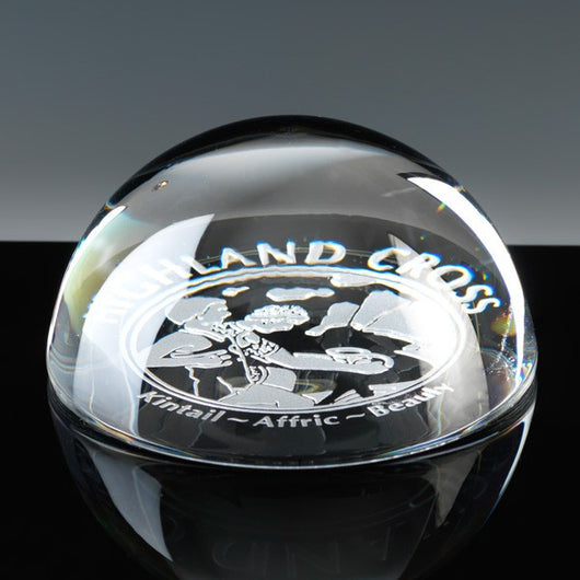 Crystal dome paperweight