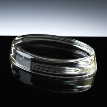 Glass oval paperweight