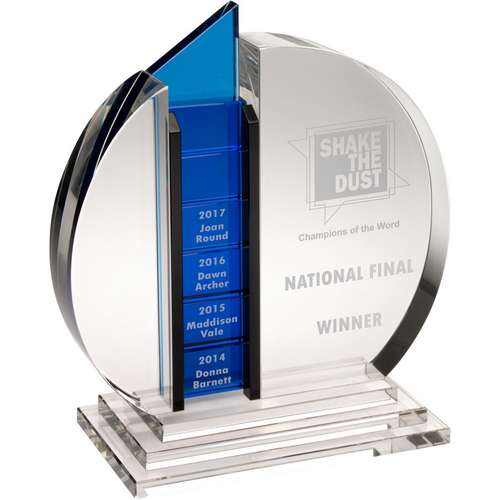 Crystal plaque with removeable blocks