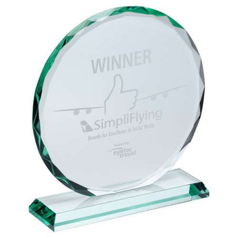 Jade round faceted plaque