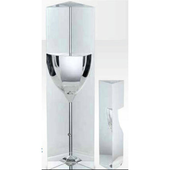 Optical crystal wine glass award