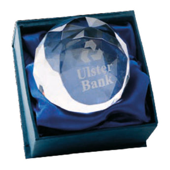 Thomond crystal facet paperweight